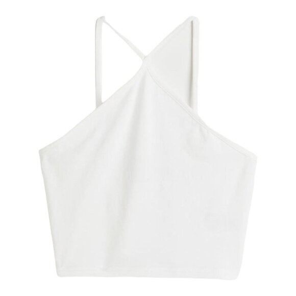 NWT H&M Divided Cotton cropped top‎ in White Size XS - Picture 1 of 8